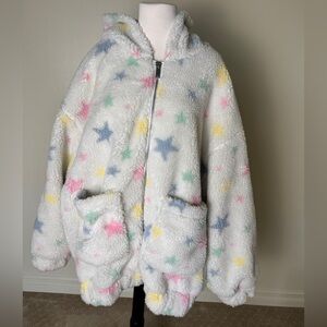 Sugar Thrillz Dolls Kill Star Pattern Fleece Jacket 1X NWT